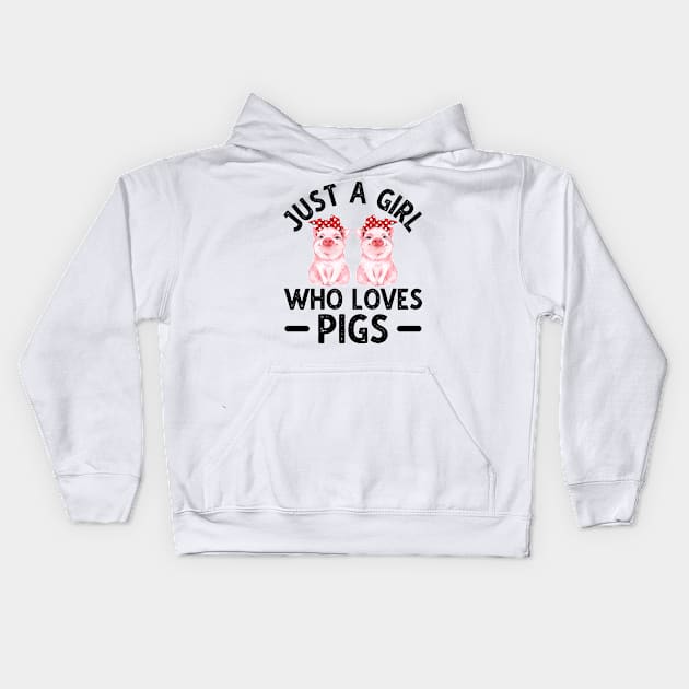 Just A Girl Who Loves Pigs Kids Hoodie by DragonTees